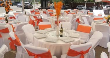 An Otaten wedding marquee with decorations